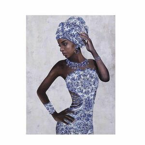 Tablou Canvas femeie cu turban 60x4x80 cm imagine