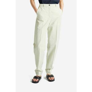 Wood Wood pantaloni din amestec de in Courtney Mini Stripe Trousers culoarea verde, drept, high waist 12211600.5291-PASTELG imagine
