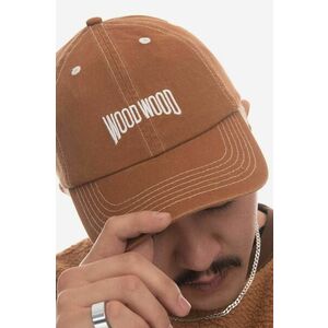 Wood Wood șapcă de baseball din bumbac culoarea maro, cu imprimeu 12240807.7083-ANTHRACITE imagine