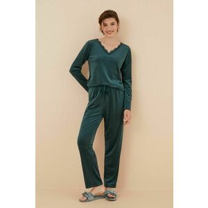 women'secret pijama SOFT TOUCH FRANCHISEE femei, culoarea verde, dantela, 3596066 imagine