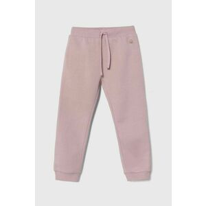 United Colors of Benetton pantaloni de trening pentru copii culoarea roz, neted imagine