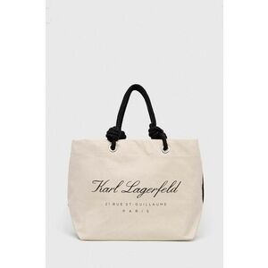 Karl Lagerfeld geanta de plaja culoarea bej imagine