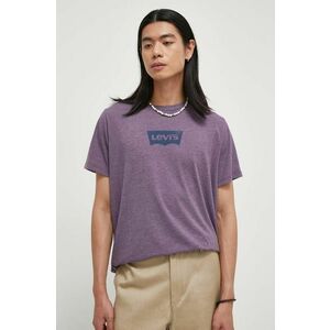 Levi's tricou barbati, culoarea violet, cu imprimeu imagine
