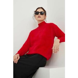 Answear Lab pulover femei, culoarea rosu, cu turtleneck imagine