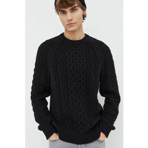 Abercrombie & Fitch pulover din amestec de lana barbati, culoarea negru imagine
