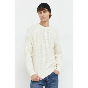 Abercrombie & Fitch pulover din amestec de lana barbati, culoarea bej imagine