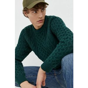 Abercrombie & Fitch pulover din amestec de lana barbati, culoarea verde imagine