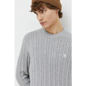 Abercrombie & Fitch pulover din amestec de lana barbati, culoarea gri, light imagine