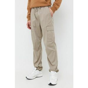 Hollister Co. pantaloni barbati, culoarea bej, cu fason cargo imagine