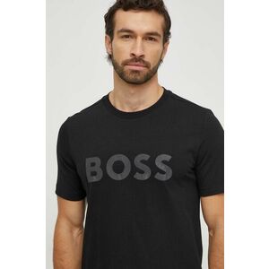 Boss Green tricou barbati, culoarea negru, cu imprimeu imagine