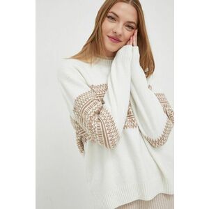 Hollister Co. pulover femei, culoarea bej, călduros imagine