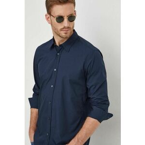 BOSS cămașă din bumbac bărbați, culoarea bleumarin, cu guler clasic, slim 50497037 imagine