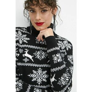 Medicine pulover femei, culoarea negru, cu guler imagine