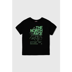 The North Face tricou de bumbac pentru copii B MOUNTAIN LINE S/S TEE culoarea negru, cu imprimeu imagine