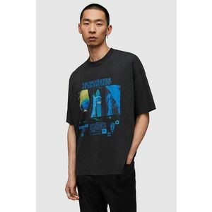 AllSaints tricou din bumbac Radiance barbati, culoarea negru, cu imprimeu imagine