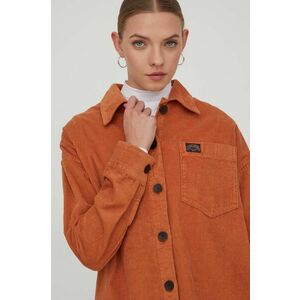 Superdry camasa din velur culoarea portocaliu, cu guler clasic, relaxed imagine