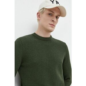Superdry pulover de bumbac culoarea verde imagine