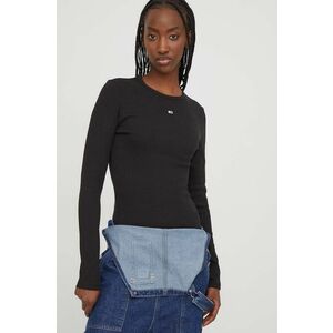 Tommy Jeans longsleeve femei, culoarea negru DW0DW17387 imagine
