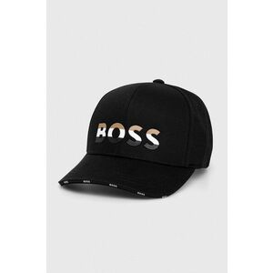 BOSS șapcă de baseball din bumbac culoarea negru, cu imprimeu 50507843 imagine