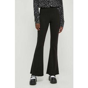 Tommy Jeans pantaloni femei, culoarea negru, evazati, high waist imagine