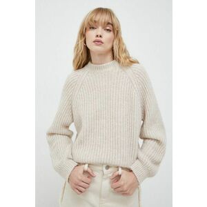 Samsoe Samsoe pulover din amestec de lana femei, culoarea bej, călduros imagine