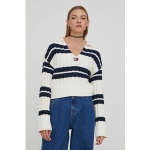 Tommy Jeans pulover femei, culoarea bej DW0DW17321 imagine