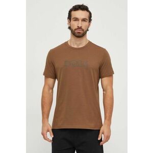 BOSS tricou din bumbac bărbați, culoarea maro, cu imprimeu 50503276 imagine