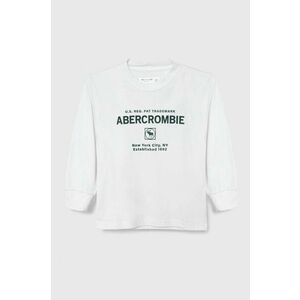 Abercrombie & Fitch longsleeve copii culoarea alb, cu imprimeu imagine