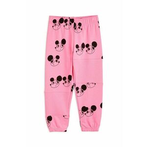 Mini Rodini pantaloni de trening din bumbac pentru copii culoarea roz, modelator imagine