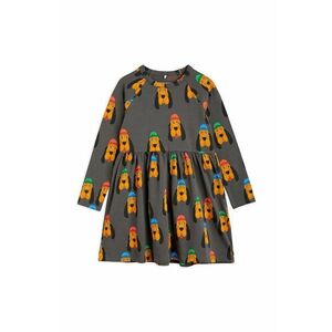Mini Rodini rochie din bumbac pentru copii culoarea gri, mini, evazati imagine