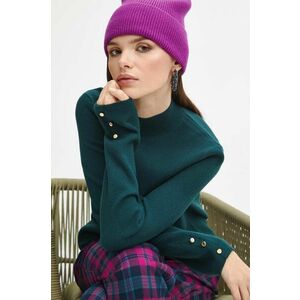 Medicine pulover femei, culoarea turcoaz, cu turtleneck imagine