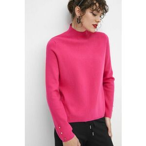 Medicine pulover femei, culoarea roz, cu turtleneck imagine