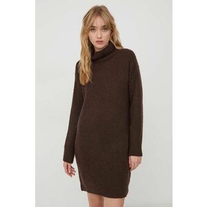 Superdry rochie din amestec de lana culoarea maro, mini, oversize imagine