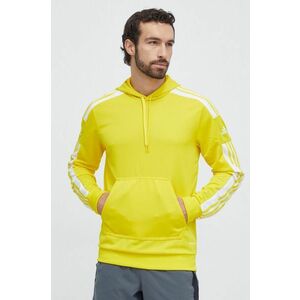 adidas Performance bluză trening Squadra 21 culoarea galben, cu glugă, cu imprimeu GP6438 imagine