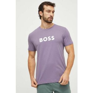 BOSS tricou din bumbac bărbați, culoarea violet, cu imprimeu 50503276 imagine