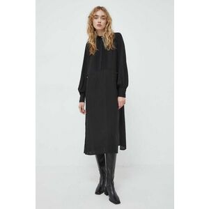 Bruuns Bazaar rochie culoarea negru, midi, evazati imagine