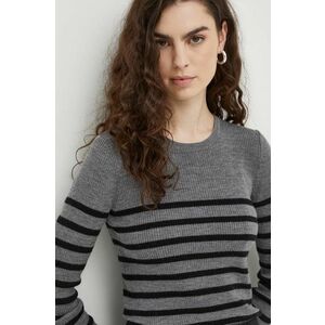 Herskind pulover de lana femei, culoarea gri, light imagine