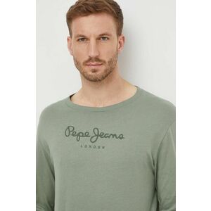 Pepe Jeans tricou din bumbac Eggo barbati, culoarea verde, cu imprimeu imagine