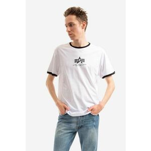 Alpha Industries tricou din bumbac Tee Contrast culoarea alb, cu imprimeu 106501.09-white imagine