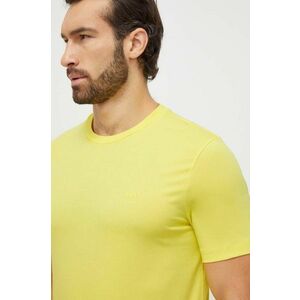 BOSS tricou din bumbac bărbați, culoarea galben, uni 50468347 imagine