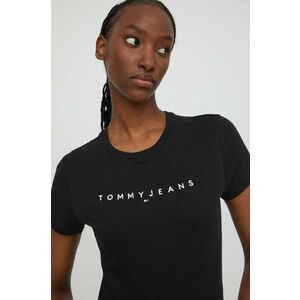 Tommy Jeans tricou din bumbac femei, culoarea negru DW0DW17361 imagine