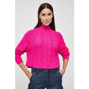 Morgan pulover din amestec de lana femei, culoarea roz, cu turtleneck imagine