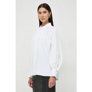 BOSS cămașă din bumbac femei, culoarea alb, cu guler clasic, regular 50505629 imagine