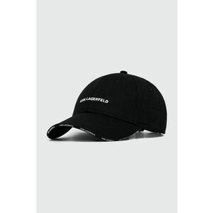 Karl Lagerfeld șapcă de baseball din bumbac culoarea negru, cu imprimeu imagine