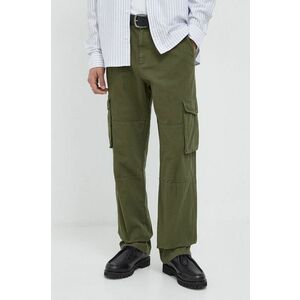 Les Deux pantaloni de bumbac culoarea verde, drept imagine