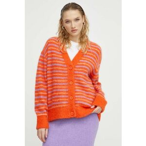 American Vintage cardigan din lana culoarea portocaliu, călduros imagine
