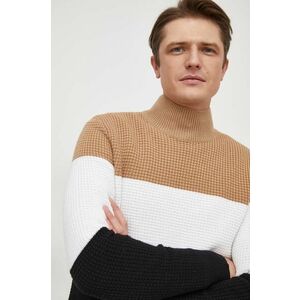 BOSS pulover din amestec de lana barbati, light, cu guler imagine