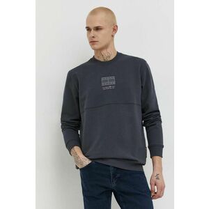 Tommy Jeans Bluză bărbați, culoarea gri, cu imprimeu imagine