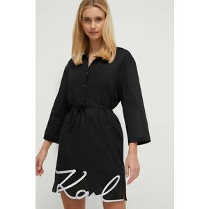 Karl Lagerfeld rochie de plajă din bumbac culoarea negru imagine