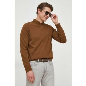 BOSS pulover de bumbac culoarea maro, light imagine